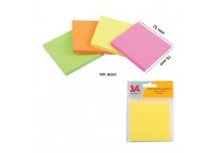 Notes adeziv stick 75*75 mm color neon